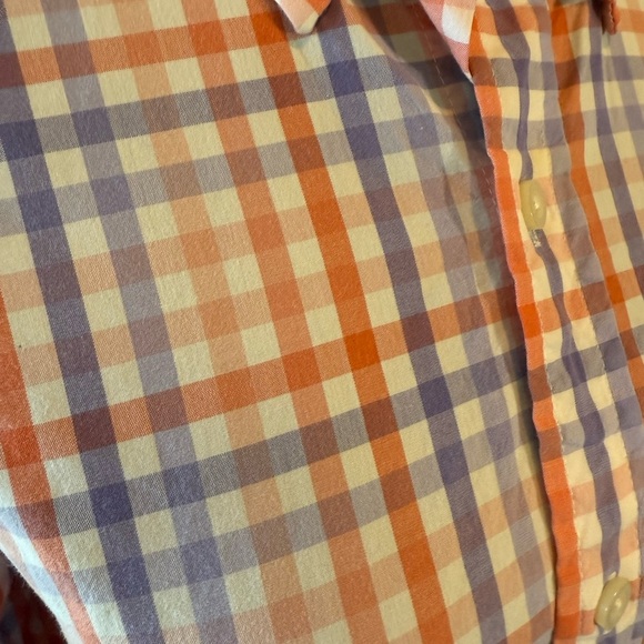 Saddlebred Orange and White Casual Button Down Shirt - Picture 2 of 6
